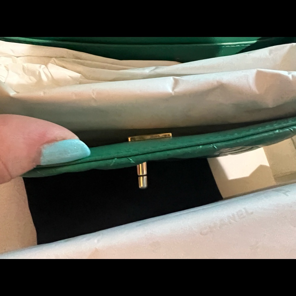 ❌SOLD❌💚💚Chanel mini rectangular top handle GREEN 💚💚 - Picture 11 of 12